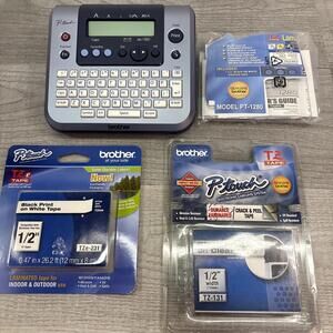 Brother P-Touch PT-1280 Label Maker & Tape Bundle Tested Works!!!